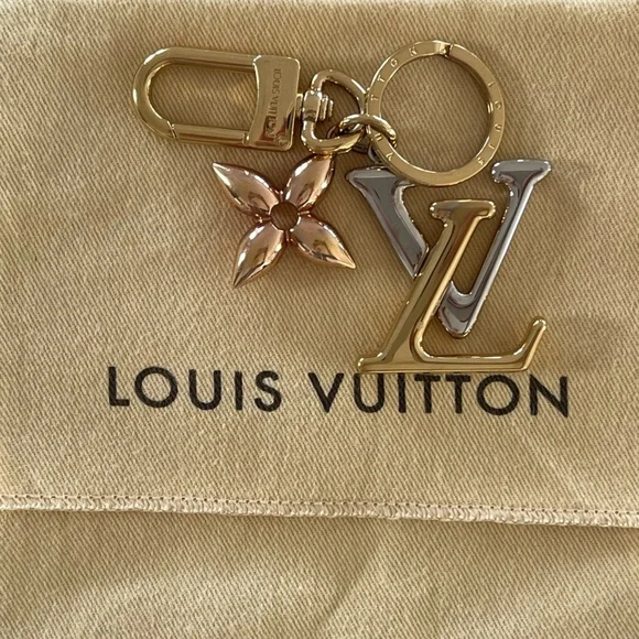 Louis Vuitton Facettes & New Wave Bag Charm Multi-Logo Key Holder Tri-Color - Picture 3 of 10